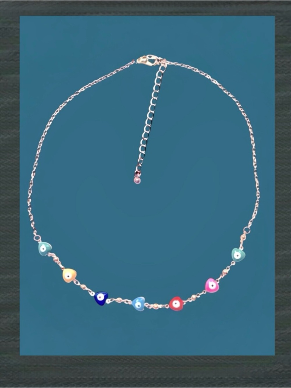 Colorful Evil Eye Heart Necklace - Picture 1 of 4